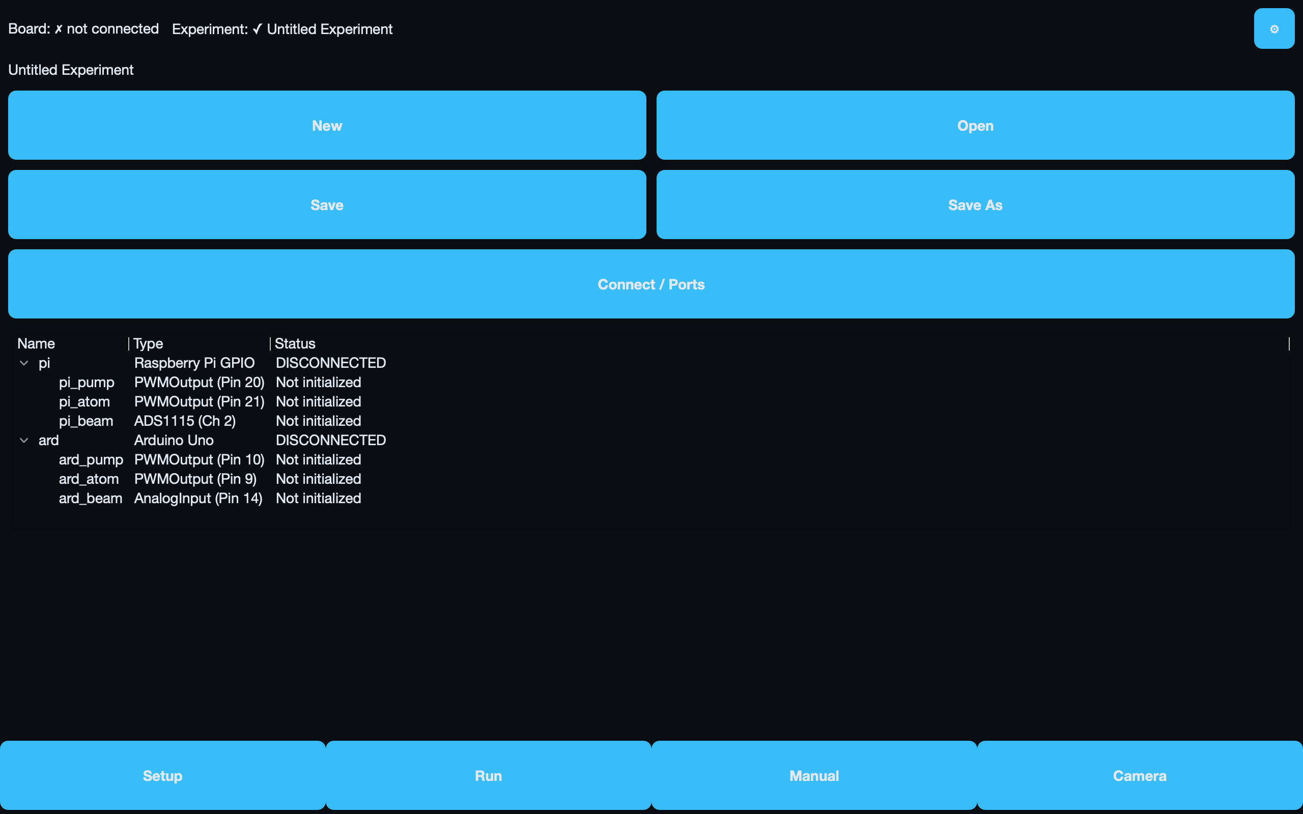 The Runner touchscreen layout with large tap targets